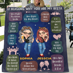 '10 Reasons Why You're My Bestie' Customized Blanket - Gift For Besties - OLESA