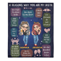 '10 Reasons Why You're My Bestie' Customized Blanket - Gift For Besties - OLESA