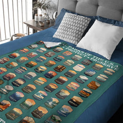 63 National Parks Customized Blanket - Personalized Name And Title - Gift For Nature Lovers, Parks Lovers - OLESA
