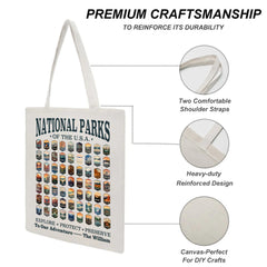 63 National Parks Customized Canvas Bag - Personalized Name And Title - Gift For Nature Lovers, Parks Lovers - OLESA