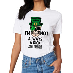Customized St. Patrick's Day T-shirt - Personalized Name St. Patrick's Day Themed Skull Printed Clothes -  A Gift For Friend,Family,Holiday Enthusiasts