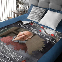 A hug from heaven - a personalized photo flannel blanket - OLESA
