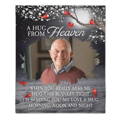 A hug from heaven - a personalized photo flannel blanket - OLESA