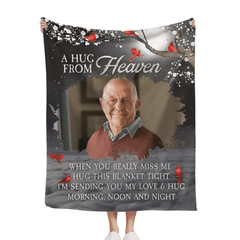A hug from heaven - a personalized photo flannel blanket - OLESA