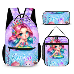 Adorable Mermaid Customized Backpack - Personalized Name - School Season Gift - OLESA