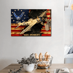 American Country Flag Canvas - Personalized Gifts for Veterans - OLESA