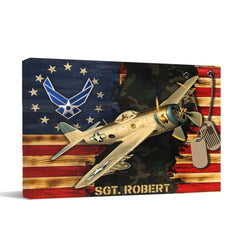 American Country Flag Canvas - Personalized Gifts for Veterans - OLESA