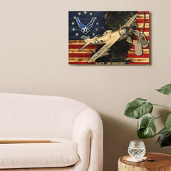 American Country Flag Canvas - Personalized Gifts for Veterans - OLESA