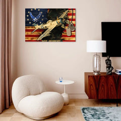 American Country Flag Canvas - Personalized Gifts for Veterans - OLESA