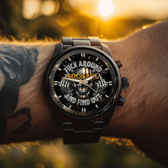 American Flag Skeleton Customized Watch - Personalized Name Skull Watch - OLESA