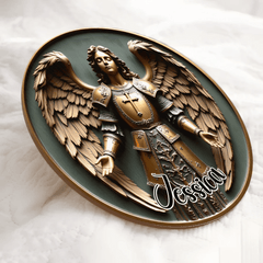 Angel Pattern Customized Door Plate - Personalized Name Wooden Sign - OLESA