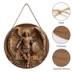 Angel Wing Warrior Customized Door Plate - Personalized Name - Retro Decoration - OLESA