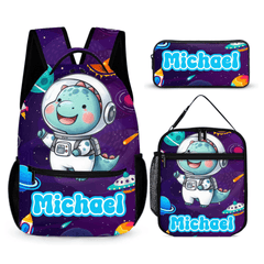 Animal Astronauts Customized Backpack - Personalized Name Anime Universe Schoolbag - OLESA