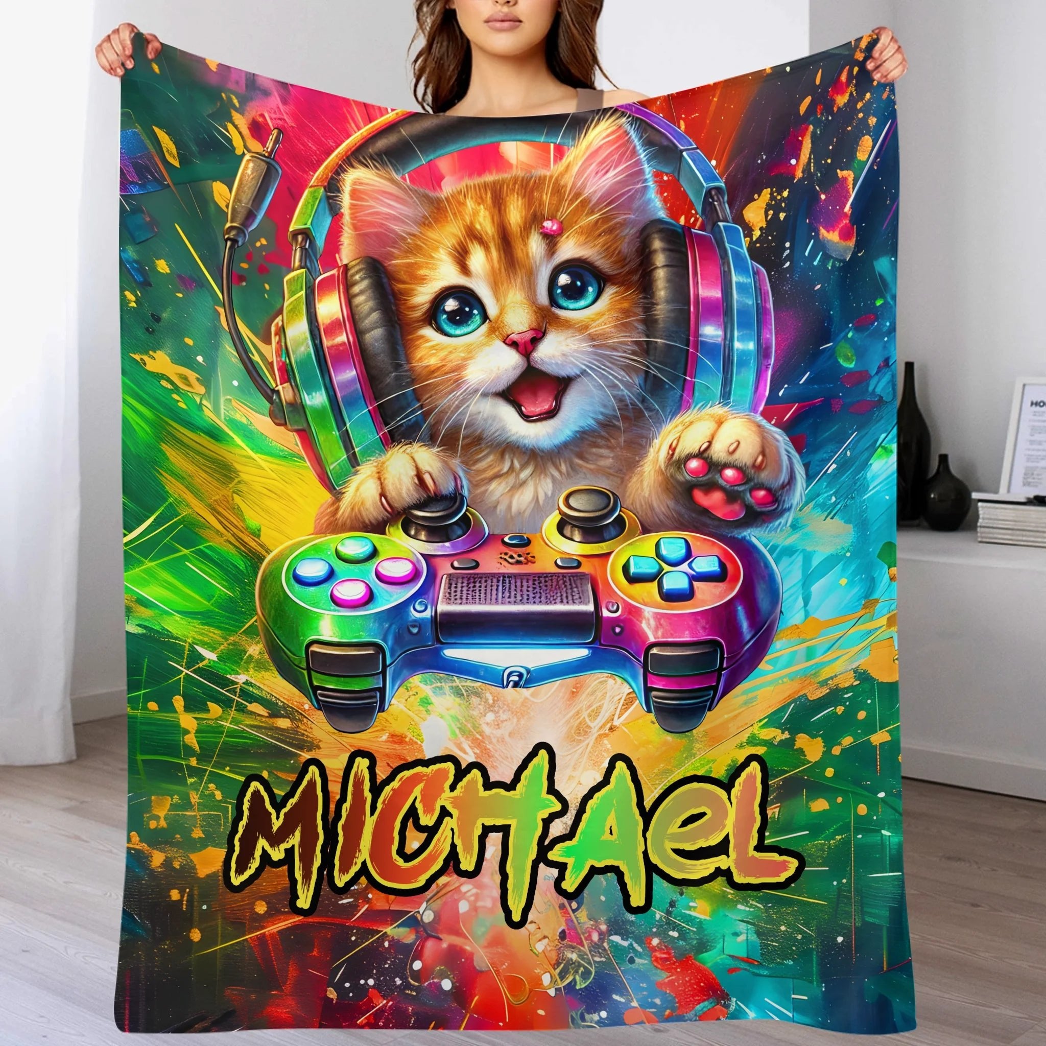 Animal Game Players Customized Blanket - Personalized Name - Player's Gift - OLESA