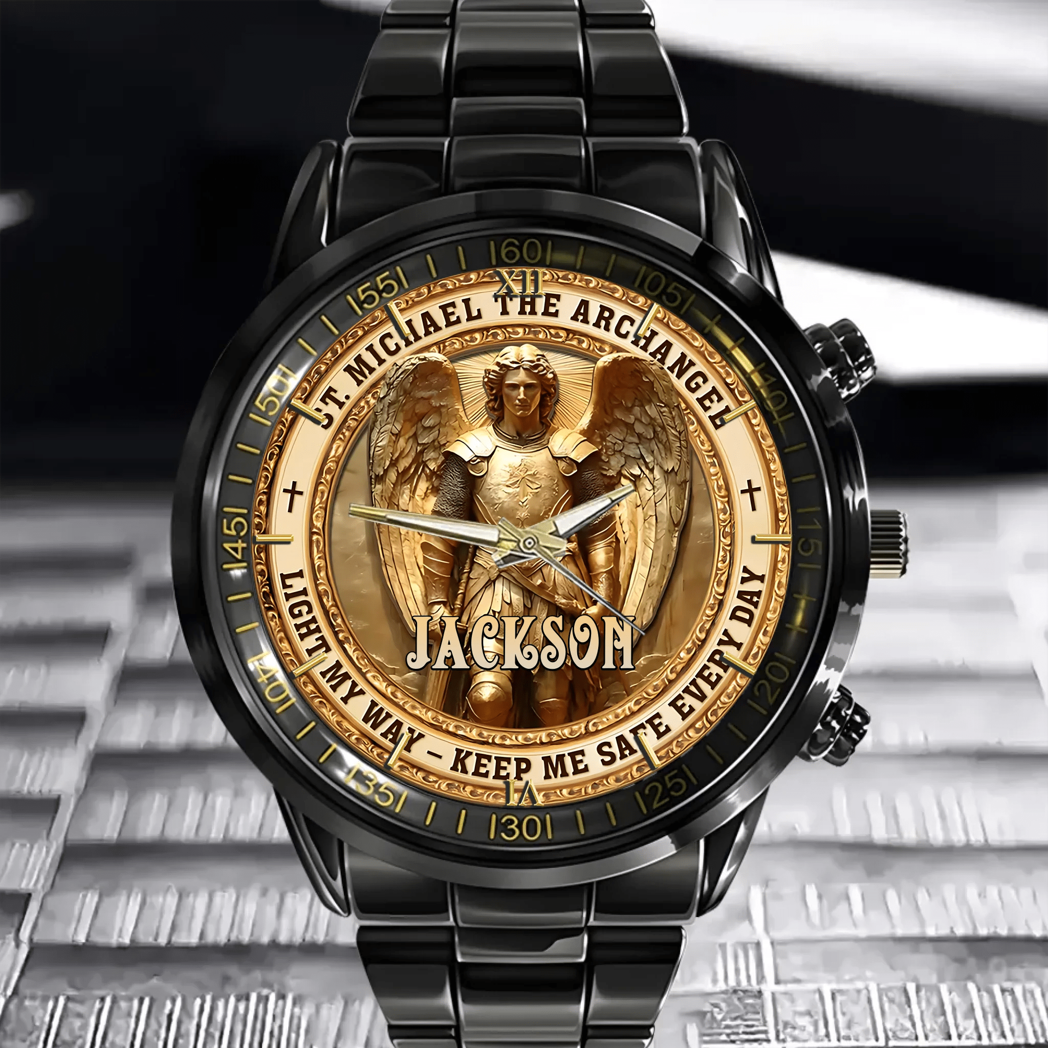 Archangel Michael Heaven’s Guardian Customized Watch - Personalized Name - Gift For Loved Ones And Friends - OLESA