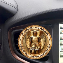 Archangel Michael Heaven’s Guardian - Personalized Name - Customized Acrylic Car Visor Clip - OLESA