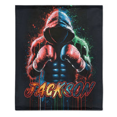 🥊Artistic Style Boxing Custom Blanket - Personalized Name - Boxing Enthusiast Gift - OLESA