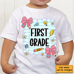 Back To School Colorful Graffiti Kid’s T-Shirt - Personalized Kid’s Name - New Semester Gift - OLESA