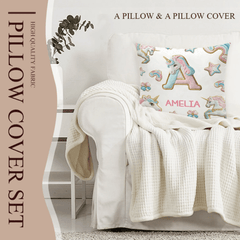 Beautiful Unicorn Alphabet - Personalized Pillow - OLESA