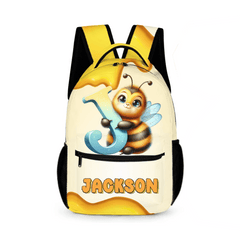 Bee Alphabet Letters Custom Backpack - Personalized Name - Back - to - school Gifts - OLESA