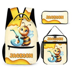 Bee Alphabet Letters Custom Backpack - Personalized Name - Back - to - school Gifts - OLESA