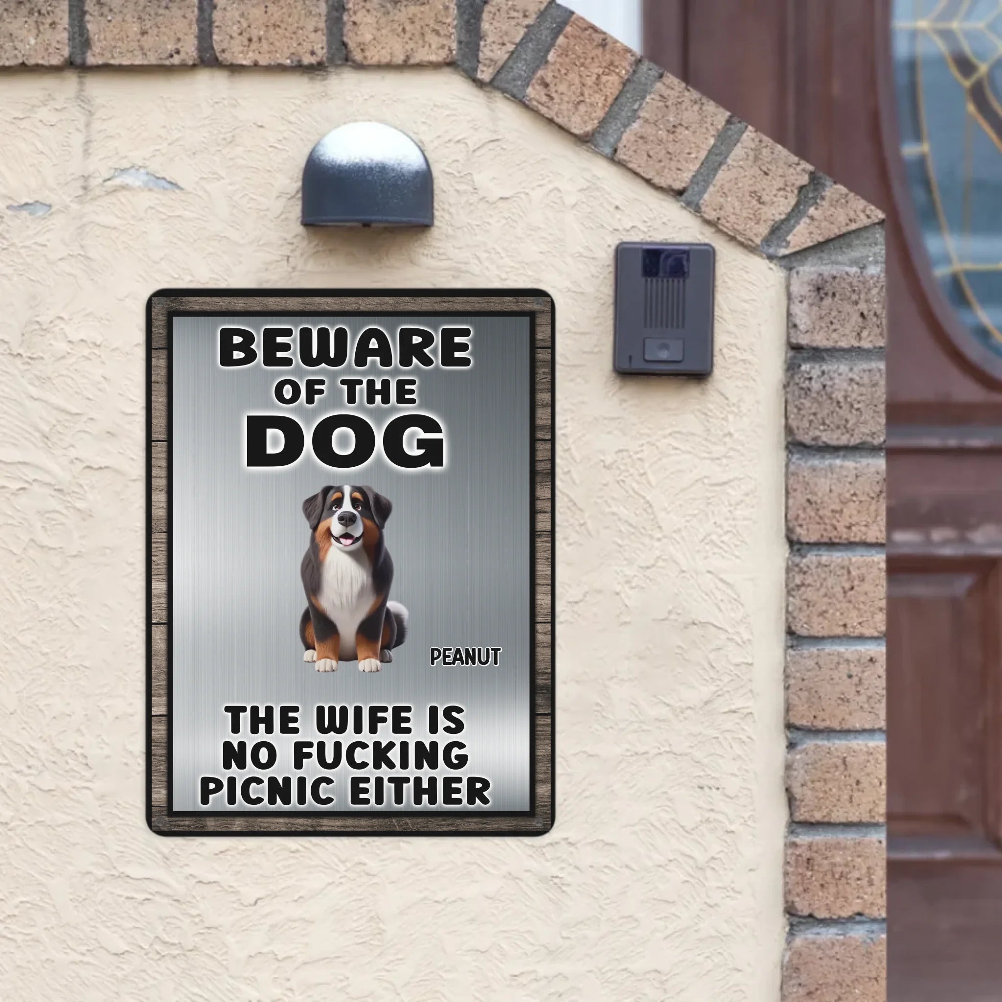 Beware Of The Dog Customized Metal Sign - Customized Dog Breeds And Names - Gift For Dog Owner, Family - OLESA