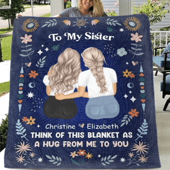 Blanket Like a Hug - Personalized Character Image Blanket - For Sisters,Best Friends,Daughter,Mother - OLESA