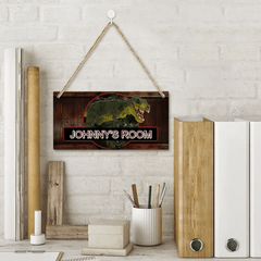 Boys Jurassic Dinosaur - Personalized Door Sign with Name - OLESA