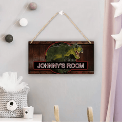 Boys Jurassic Dinosaur - Personalized Door Sign with Name - OLESA