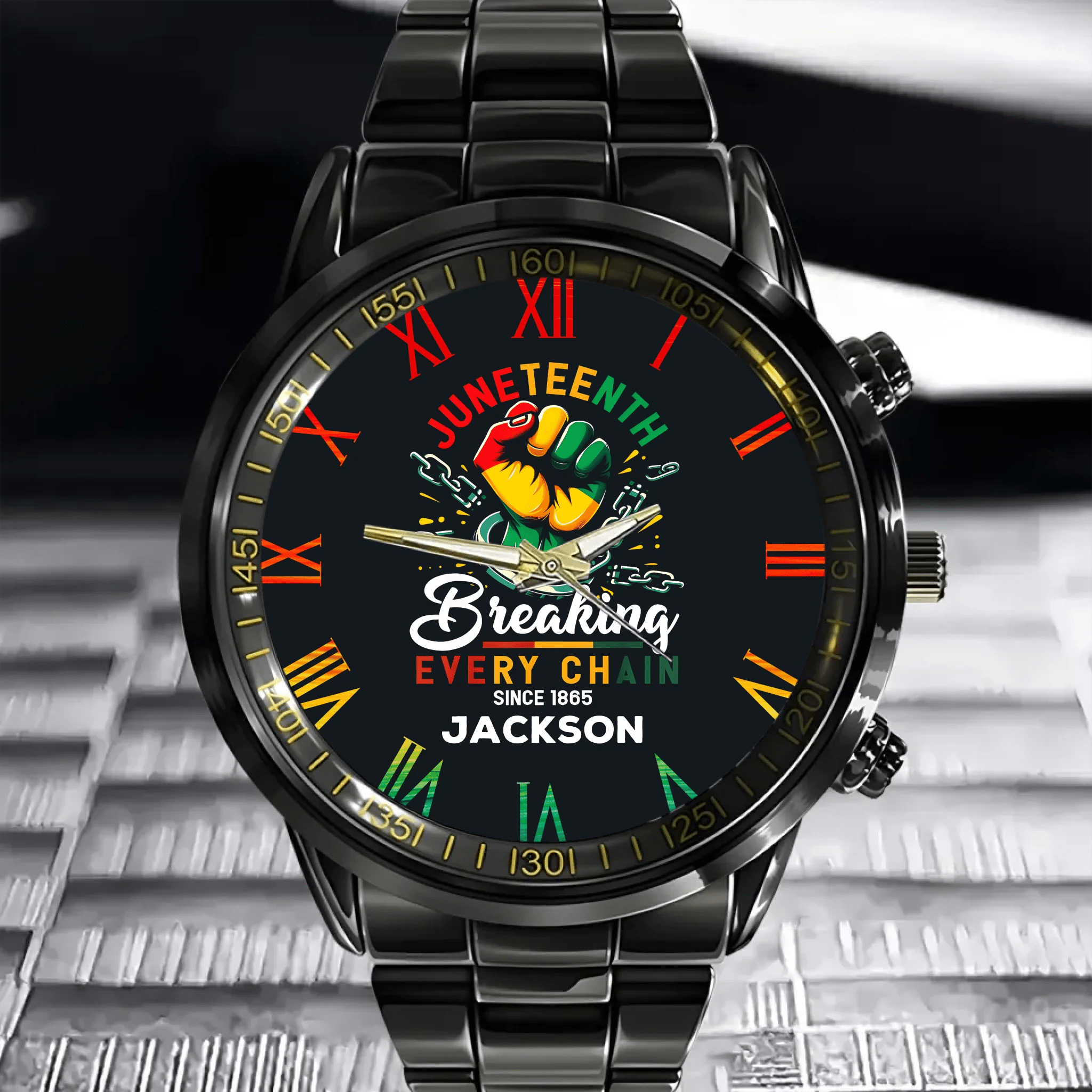 Breaking Chain - Personalized Name Freedom Theme Watch - OLESA