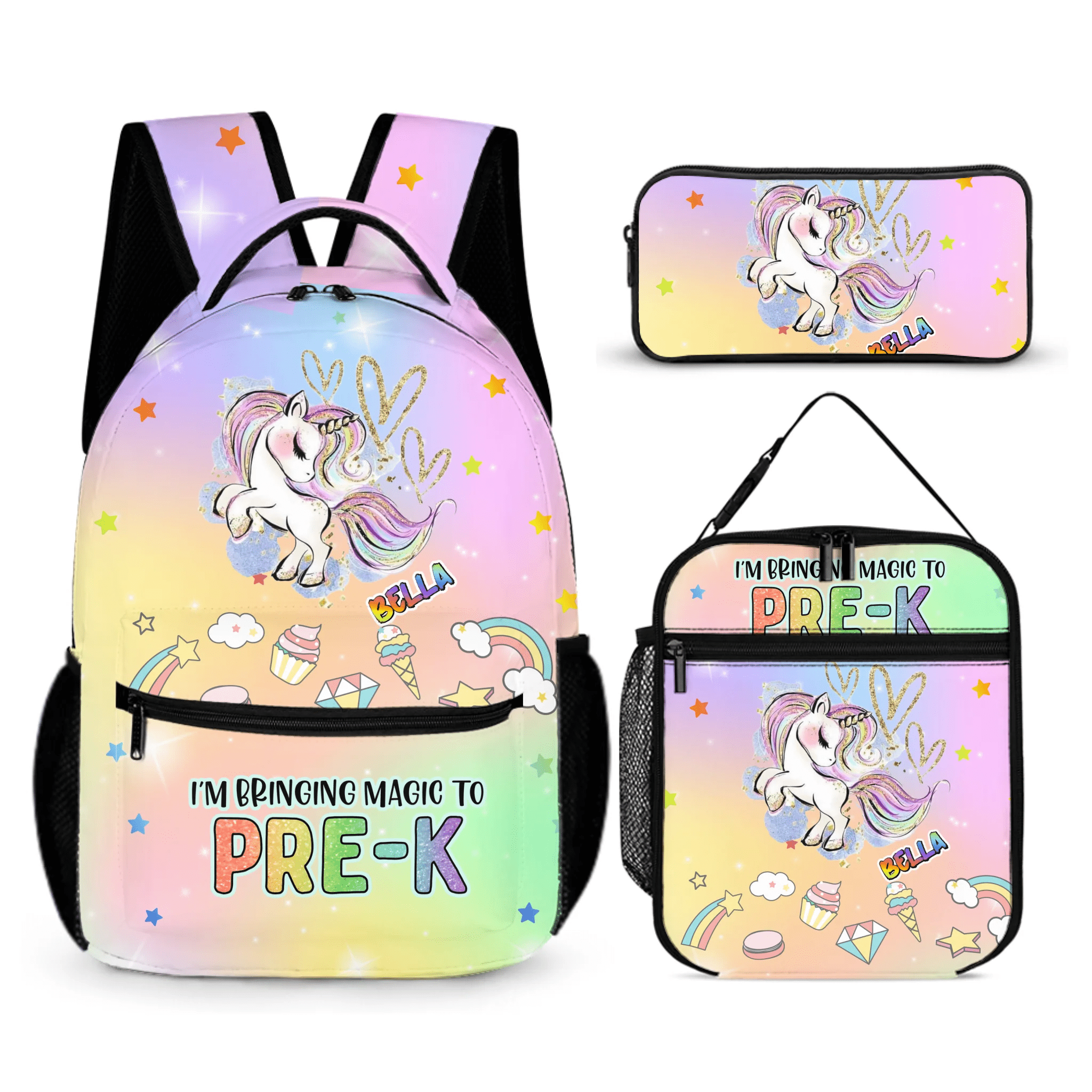 Bringing Magic To School - Personalized Name Customized Girl'S School Bag - A Great Start To The School Year For Your Child! - OLESA