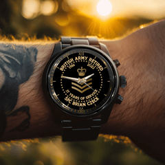 British Military Retired Custom Watch – Personalized Service Time & Name - OLESA