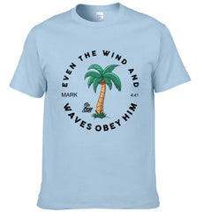 Casual Christian Scripture - Coconut Tree Pattern Printed Clothing - OLESA