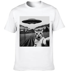 Cat and UFO Funny Selfie Pattern Clothes - A Gift For Friend,Family,Colleagues,Fellow Student,Roommates - OLESA