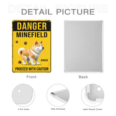 Caution! Poop Zone In Progress - Personalized Metal Sign - Gifts For Dog Lovers - OLESA