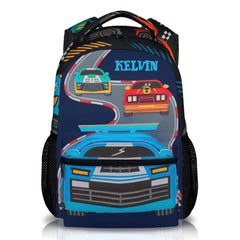Children's Name Customized Racing Backpacks - Start of School Gift for Kids Who Love Racing! - OLESA