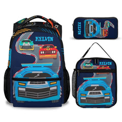 Children's Name Customized Racing Backpacks - Start of School Gift for Kids Who Love Racing! - OLESA