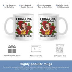 Chingona Como Mi Madre Customized Hispanic Mug - Personalized Characters and Name - Gift For Hispanics And Latinos - OLESA