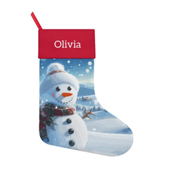 Christmas Classic Cartoon Picture Customized Stockings - Personalized Name Christmas Gift Linen Socks - Christmas Gift For Family,Child,Party - OLESA