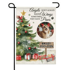 Christmas Custom Pet Memorial Garden Decorations - Personalized Pet Photos and Names Christmas Themed Garden Flags - Christmas Gifts For Pet Owners,Pet Lovers - OLESA