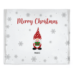 Christmas Gnomes Customizable Multiplayer Blanket - Personalized Gnome and Name Snowflake Pattern Winter Christmas Warmth Blanket - Christmas Gift For Family,Friend - OLESA