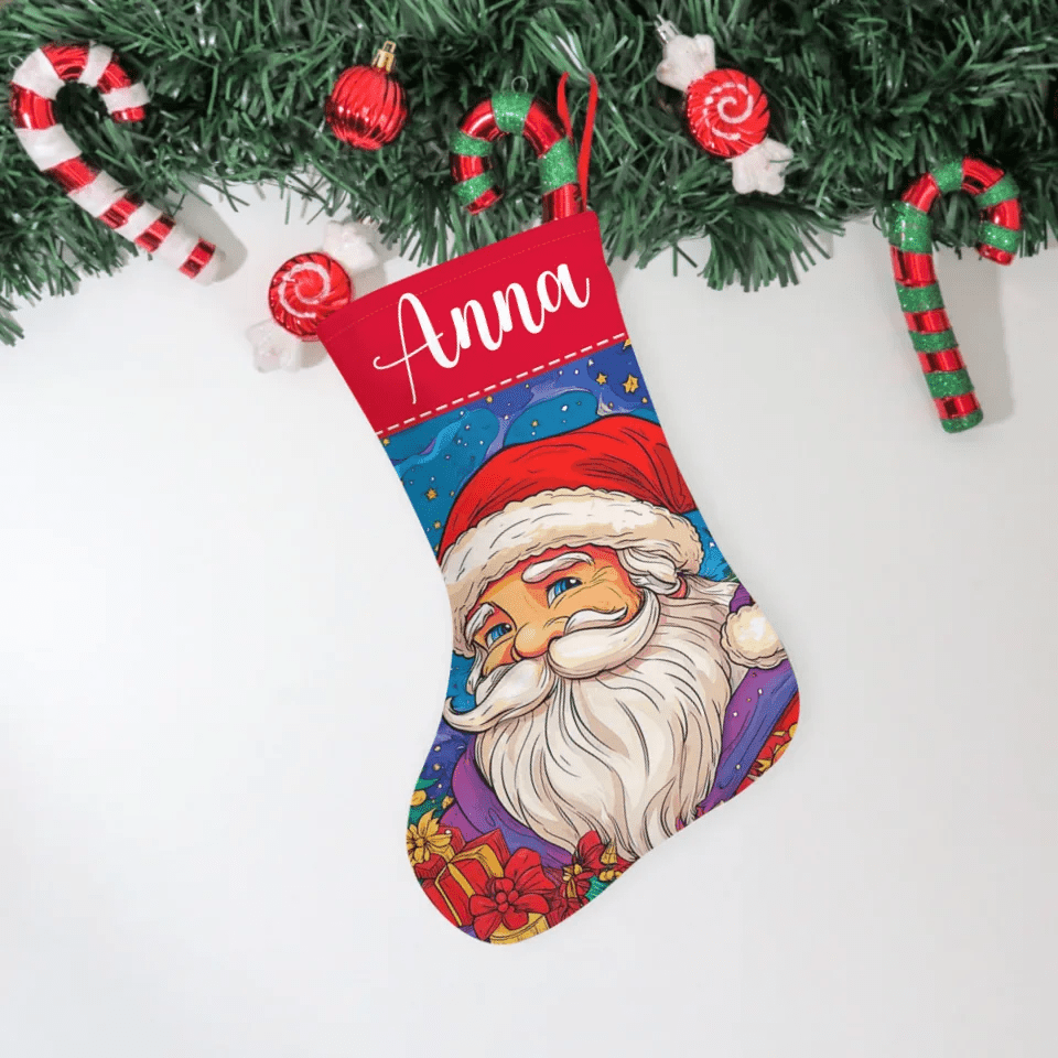 Christmas Themed Ambiance Customized Gift Stockings - Personalized Christmas Patterns and Name Stockings - Christmas Gift For Family - OLESA