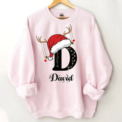 Christmas Themed Family Customized Apparel - Personalized Name and Christmas Style Monogrammed Sweatshirt - Christmas Gift For Family,Friend - OLESA