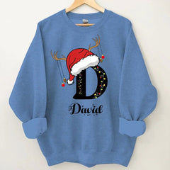 Christmas Themed Family Customized Apparel - Personalized Name and Christmas Style Monogrammed Sweatshirt - Christmas Gift For Family,Friend - OLESA