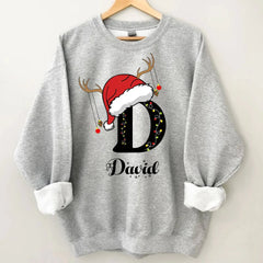 Christmas Themed Family Customized Apparel - Personalized Name and Christmas Style Monogrammed Sweatshirt - Christmas Gift For Family,Friend - OLESA