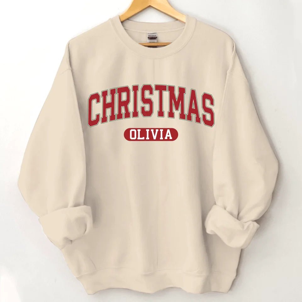 Christmas Vintage Customized Soft Clothing - Personalized Name Christmas Holiday Vibes Sweatshirt - Christmas Gift For Family,Friend - OLESA