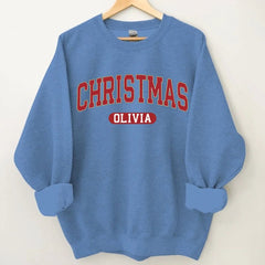 Christmas Vintage Customized Soft Clothing - Personalized Name Christmas Holiday Vibes Sweatshirt - Christmas Gift For Family,Friend - OLESA
