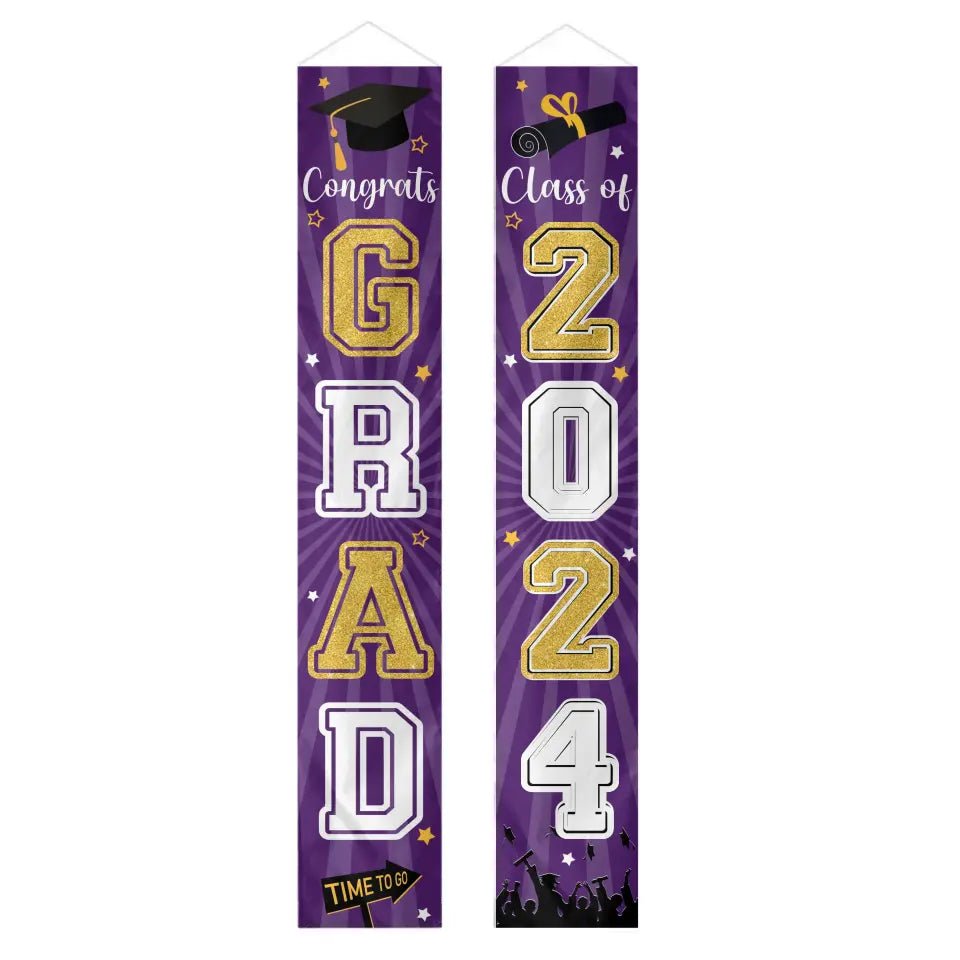 Class of 2024 Congrats Graduation Banner - Party Welcome Hanging Door Decor - OLESA