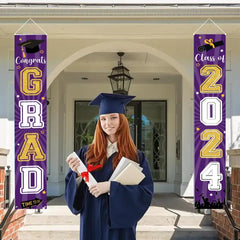 Class of 2024 Congrats Graduation Banner - Party Welcome Hanging Door Decor - OLESA