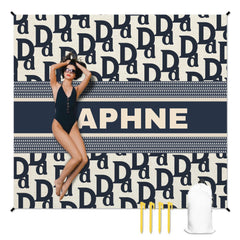 Classic Vintage Style Beach Mat - Personalized Name Beach Mat - OLESA
